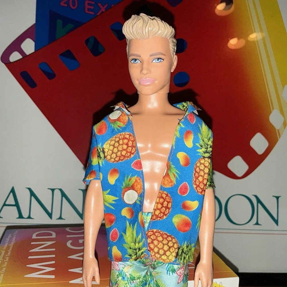 2015 Ken Water Play #DGT83 Barbie Doll Swim Trunks Tropical Beach Pineapple